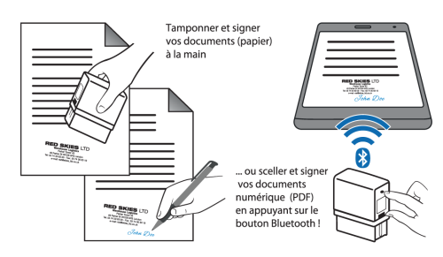 Colop 2in1 pour le papier ou les PDF signature numérique sans abonnement.